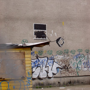 Banksy TV Out The Window 
